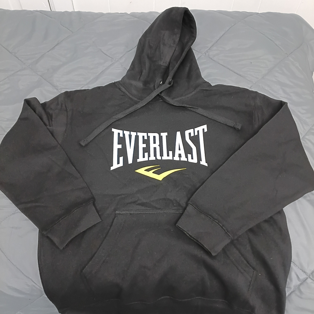 Everlast Black Hoodie with White and Yellow Logo